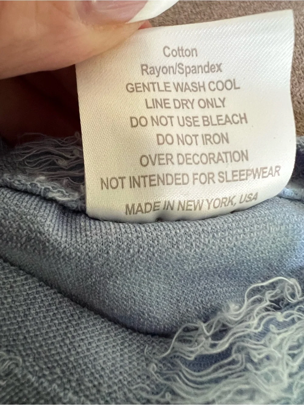 Kids Light Blue Knit Distressed Pajama Set